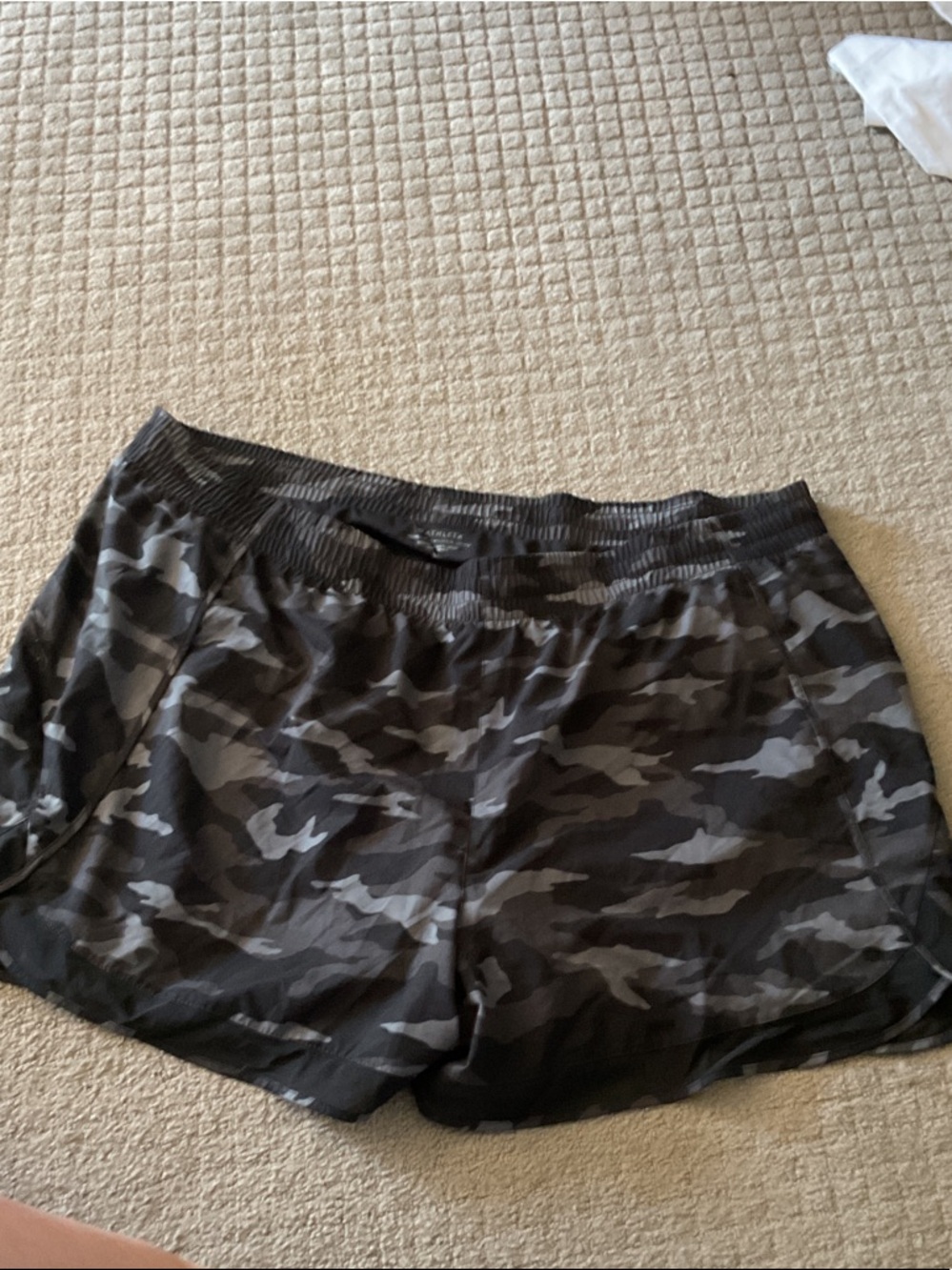 Athleta Women’s Camo Athletic Shorts - Black & Gray